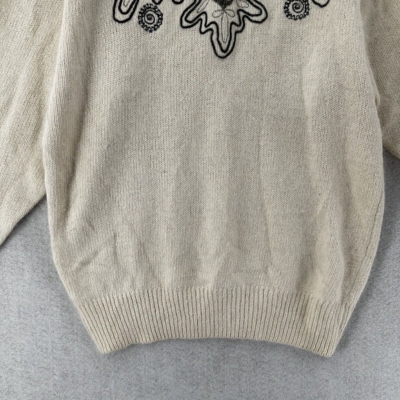 Diffusion Sweater Womens MED Ivory Southwestern Fair Isle Angora Silk Turtleneck - Picture 4 of 14